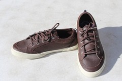 Sperry Top-Sider SP-DECKFIN Brown Leather Sneakers Youth Size 5 YB58422A