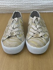 Michael Kors Lil Marley Gold Zebra Toddler Size US 9 Lace Up Sneakers