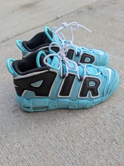 Nike Air More Uptempo GS Light Aqua Black White 415082-403 6.5Y Women Size 8