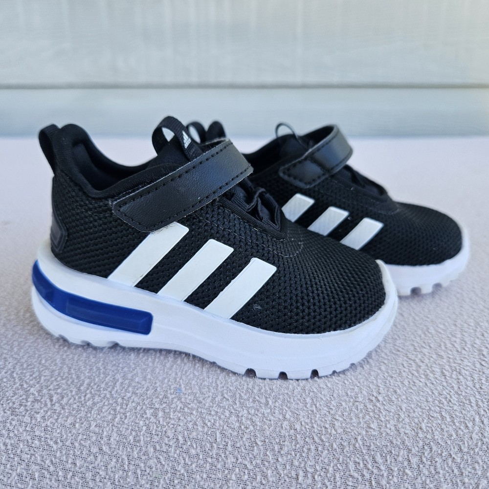 Adidas Racer TR23 Sneaker Hook & Loop Toddler SZ 5K Black Athletic