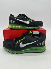 Nike Air Max 2013 Youth’s Size 6 Women’s size 7.5 Black Neon Shoes 555426 003