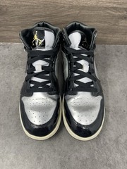 Air Jordan 1 Mid Metallic Silver Sneakers Kids Size 6Y GS FZ3938-001