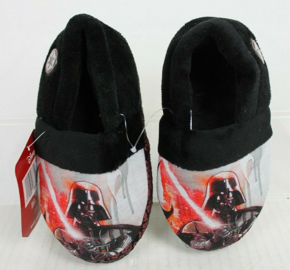 NEW Star Wars Darth Vader Kids Plush Indoor House Slippers Youth Sz Med 9-10 NWT