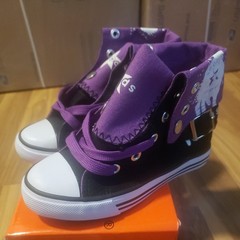 Collection’O Black Purple Canvas High Top Sneakers Kids Size 9 , 9c , 9k New
