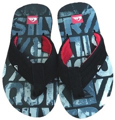 Quiksilver Black Gray White Red Thong Flip Flop Slippers Toddler Kids Size 11