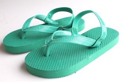 Kids Green or Green/Blue Striped Rubber Flip Flops Beach Slipper Sandals New