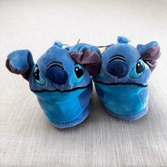 Disney Stitch Kids Pop Up Ears Plush Slippers Blue Size 11/12 NEW