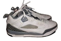 Jordan Spizike: Low White Wolf Grey Cool Grey Size Y7 Pre-Owned.