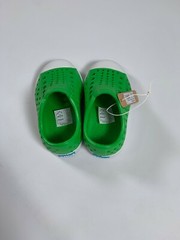 Childrens Native Grasshopper Green Shell White Jefferson Shoes NEW! NIB