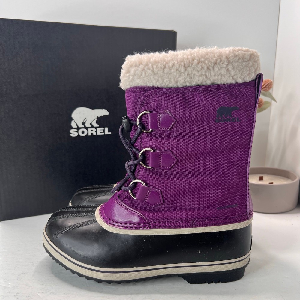 Sorel Yoot Pac TP Waterproof Boot Nylon Sherpa Wild Iris NY1962-594 Youth 6 NWD