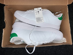 Adidas Advantage Base 2.0 J White Green Tennis Shoes ID3889 Youth 7