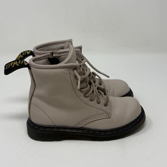 Dr Martens 1460 Combat Boots Toddlers Kids Girls Size 10 Beige Brown Side Zip