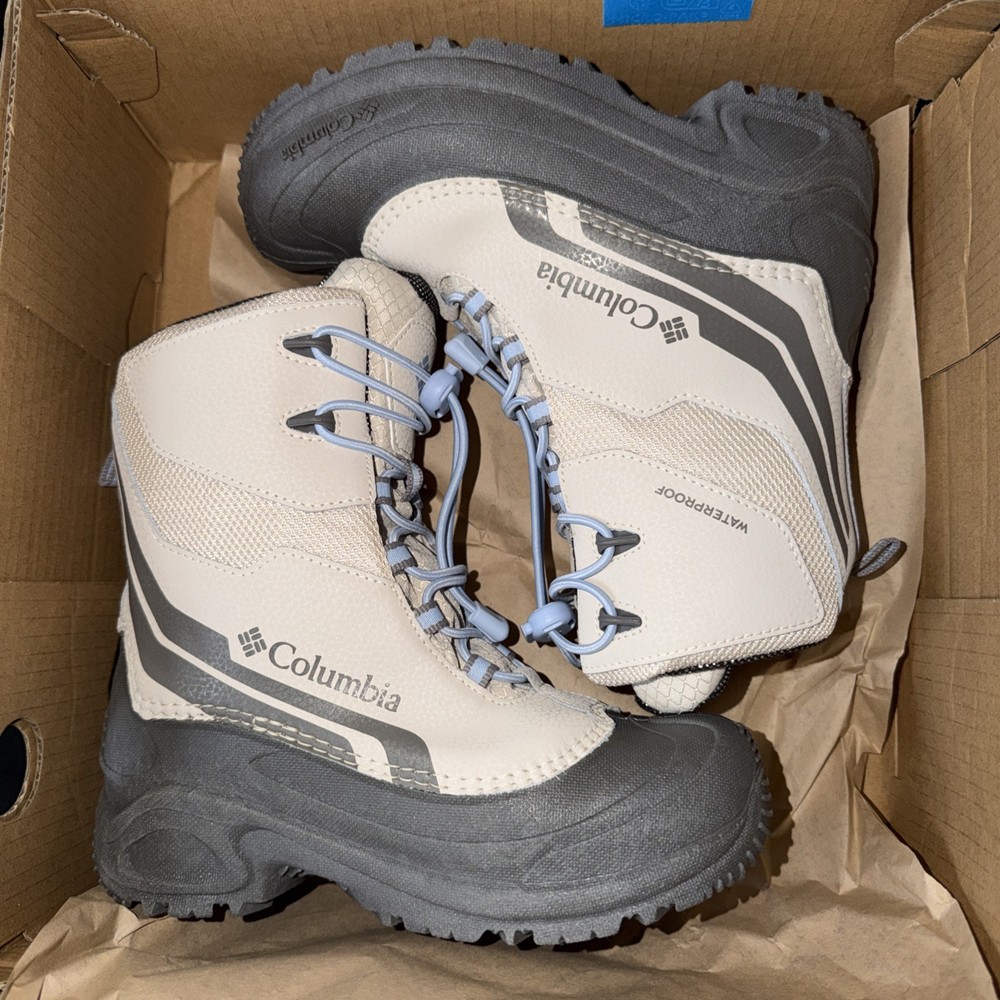 NIB COLUMBIA 4 YOUTH BUGABOOT PLUS V OMNI-HEAT JUNIOR FAWN FADED SKY CREAM BLUE