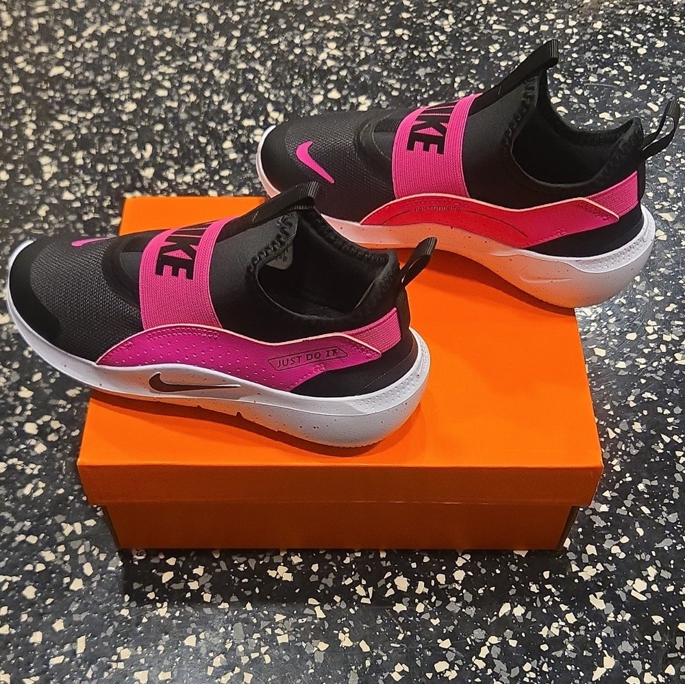 Nike Flex Runner 4 PS Unisex Kids Sneaker Black/Pink/White US 1Y