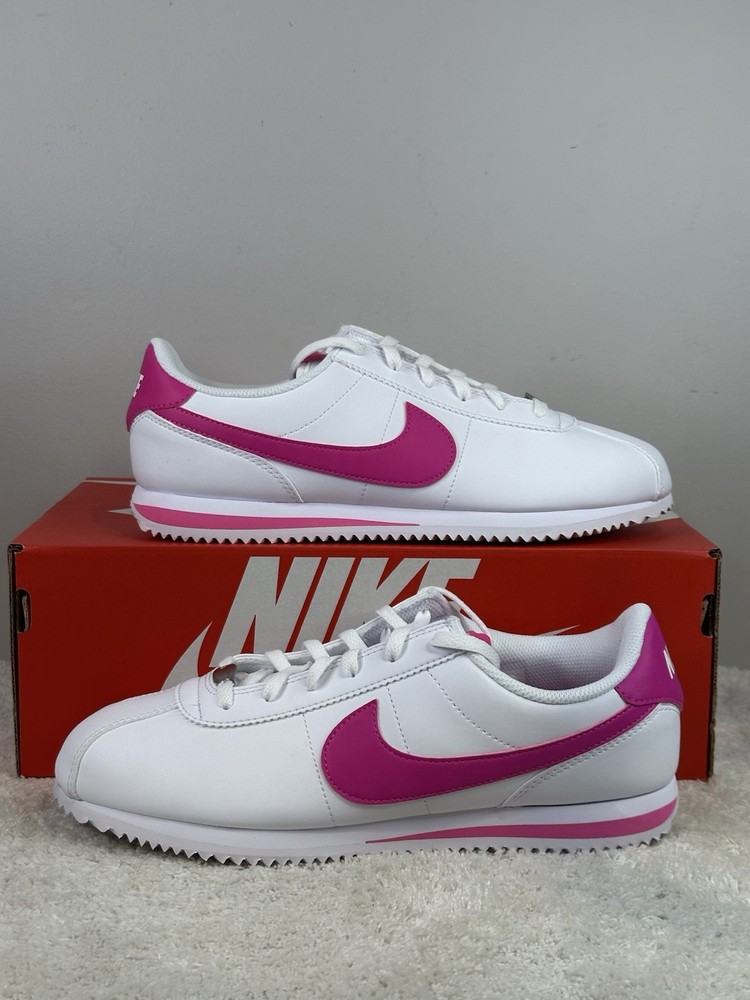 Nike Cortez GS White Laser Fuchsia Size 6Y/Women 7.5 DM0950-104