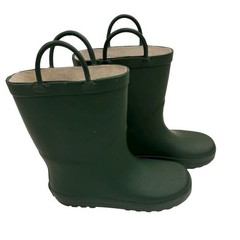 Lone Cone Kids Rain Boots Size 1 US 13 EU 31 Green Rubber Waterproof Pull-On