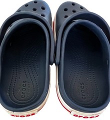 Crocs Crocband Clogs Kids Navy Red Rubber Slip-On Lightweight Casual Size 12