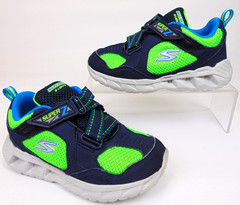 SKECHERS Low Top Athletic Lights Sneakers, Little Kids Size 10.0 K, Navy Green