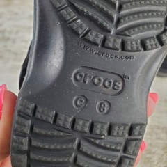 Crocs Classic Kids Clog Sandals Sz C8 8 Black Rubber Comfort Slip On Round Toe