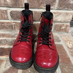 Dr Martens 1460 Red Cosmic Glitter Boots Sz 2 Youth. Whimsigoth, Classic