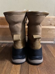 UGG Waterproof Leather Lace-Up Kids Brown Snow Boots Faux Fur Trim Size 7