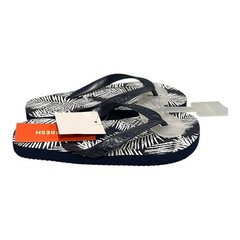 Joe Fresh Flip Flop Sandals Boys Kids Size 13 Blue Palm Leaf Beach Shoes Thong