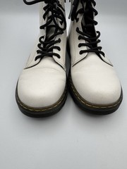 Dr Martens Zavala J White Leather Boots Youth Size 5L – 4M Lace/Zip Gum Bottom