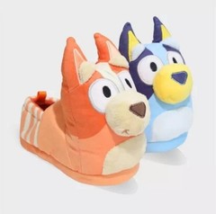 Bluey & Bingo Toddler 3D Head Slippers – Blue/Orange 11-12, 2-3