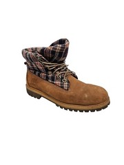 Timberland Junior Norse Flannel Roll Top Brown Utility Boots Size 6 Youth