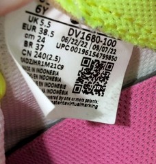 Nike Air Force 1 Low LV8 White Volt Pink Glow Iridescent GS 6Y Sneakers