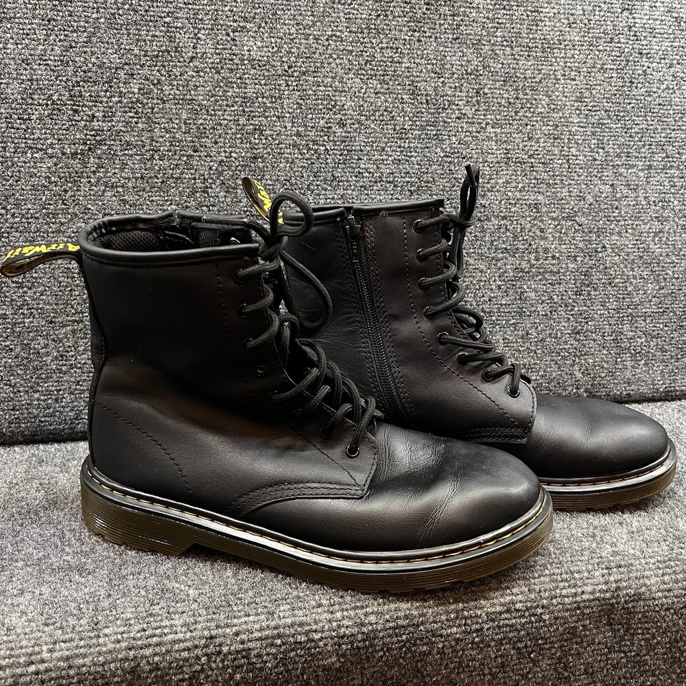 Dr. Doc Martens Youth Leather Lace-Up Zip Ankle Combat Boots Size 6 US 1460 Y