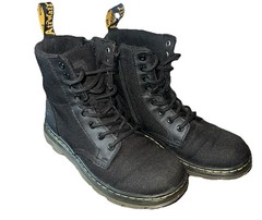 Dr. Martens Doc Combs J Kids Size US 1 Black Combat Lace Up Canvas Zip Up