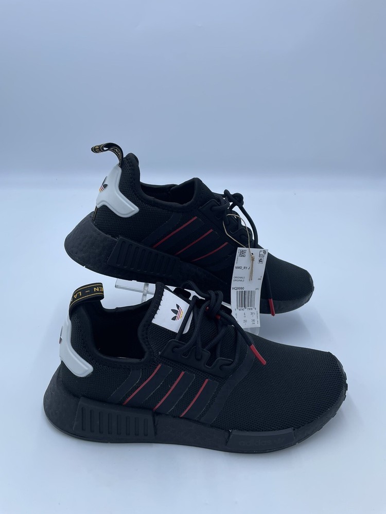 AdidasNMD_R1 Black White Red Yellow Running Shoes HQ9990