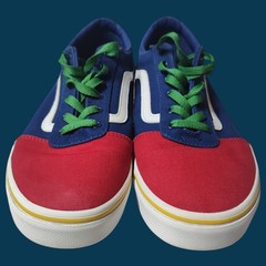 VANS OFF THE WALL Classic 500714 Blue Green Red White MEN’S 7 / WOMEN’S 8.5 box