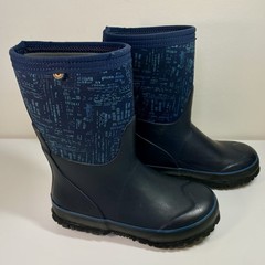 Bogs Stomper Youth Winter Rain Snow Boots Blue Insulated Waterproof Kids Size 1