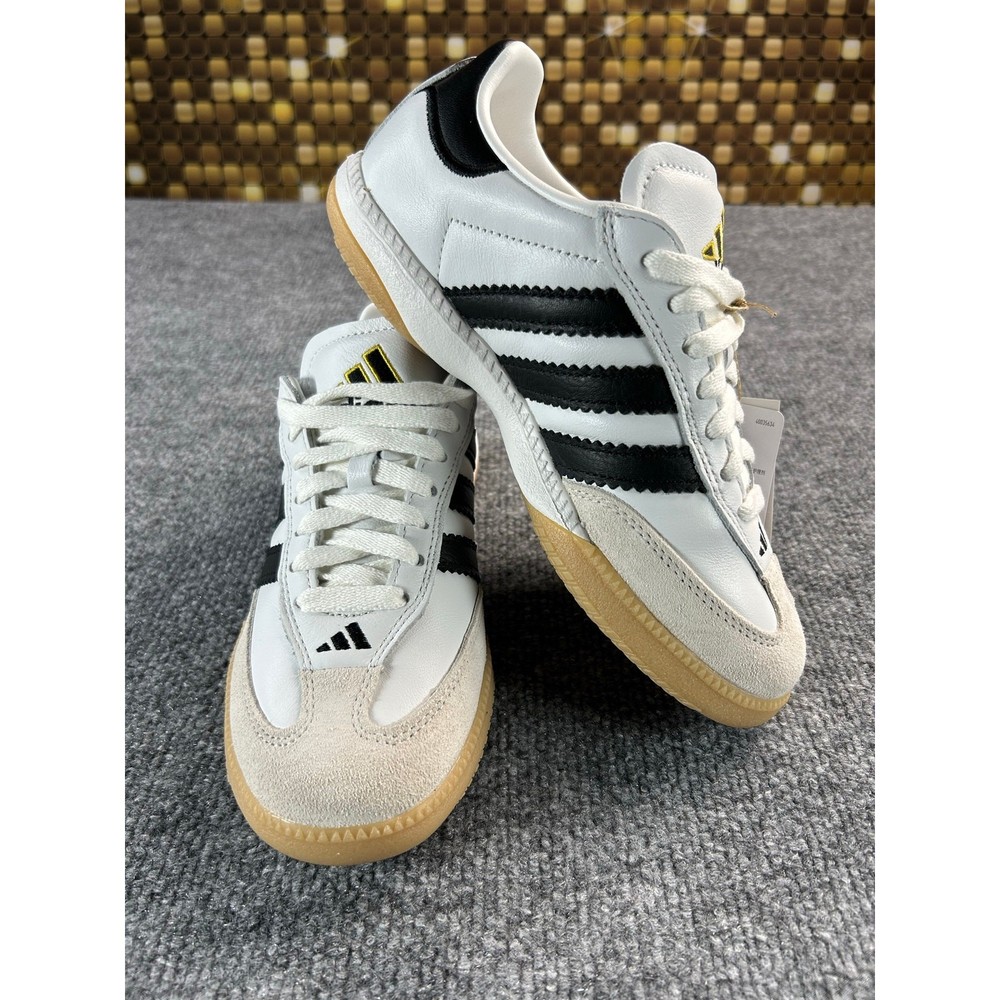 Adidas Samba MN White Black Gum Leather Sneakers WM 5.5 Y4.5