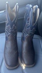 Magellan Ace II Western Boots Youth Boys Girls size 5 Brown Blue 177705