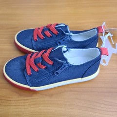 Cat & Jack Toddler Luka Double Zipper Sneakers Navy Blue Sz 11 Kids Casual Shoes