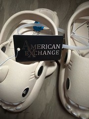 American Exchange Kids Beige Shark Cloud Slides Clogs