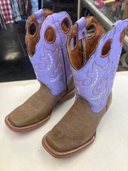 El Patron KIDS Waterproof Square Toe Pull On Western Buckaroo Boots Youth Size 5