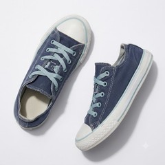 Converse All Star Double Tongue Blue Canvas Blue Low Shoes Junior Youth 1