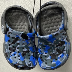 Joybees Unisex Kids Clog Shoes Blue Gray Black Camo Slip On US 4/5