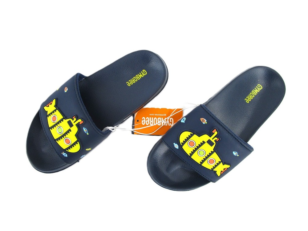 Gymboree Unisex Kid Child Submarine Slide Sandal, Blue Slip-On, Textured Sole