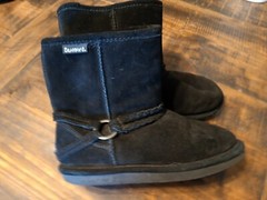 Bearpaw Winter Boots Youth Size 5 Black Emma Suede Wool Blend
