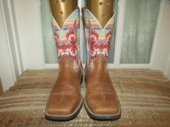 Ariat Lonestar Western Square Toe Boots Youth Size 5.5 Serape 10042595