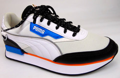 PUMA Lace Up Youth Kids Sneakers Casual Shoes, Size 6.0 C, White Multicolor