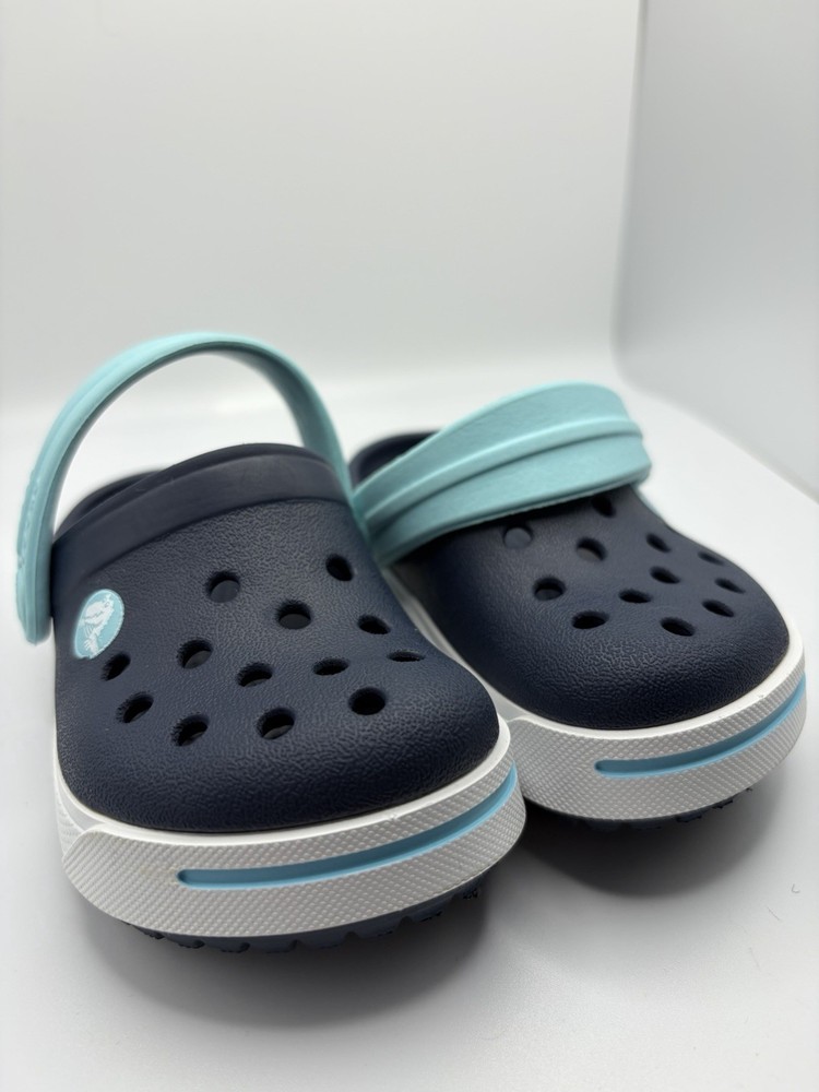 Crocs Crocband Unisex Kids Clog Slip On US 4 Navy/Light Blue/White