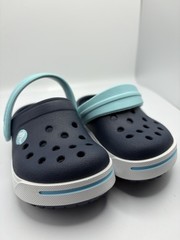 Crocs Crocband Unisex Kids Clog Slip On US 4 Navy/Light Blue/White