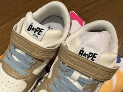 A Bathing Ape Bape Sta #2 Kids Beige Brown White Blue US 12k UK 11.5k EU 29 18cm