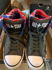 Converse Kids SIZE 6 All Star High Street 658063F Black White Red Blue SEQUOIA